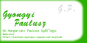 gyongyi paulusz business card